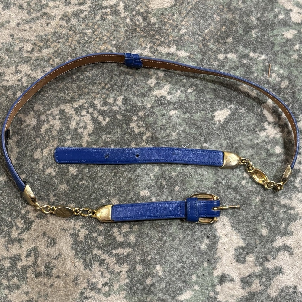 Vintage Ginnie Johansen Designs Women's Belt Blue Brass